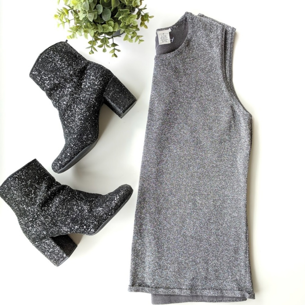 NWOT Silver / Shimmer sleeveless top